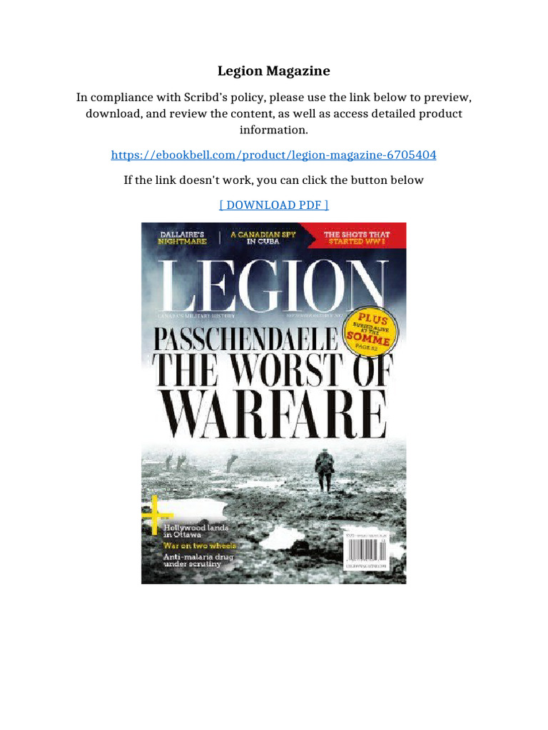 Legion Magazine All Chapters Available | PDF | Qr Code | Textbook