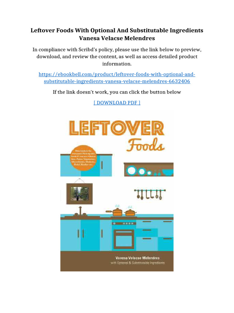Leftover Foods With Optional and Substitutable Ingredients Vanesa ...
