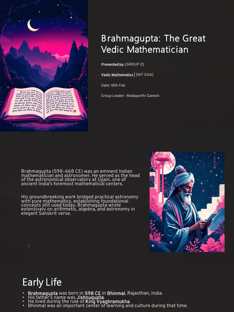 Brahmagupta-The-Great-Vedic-Mathematician Final | PDF | Multiplication ...