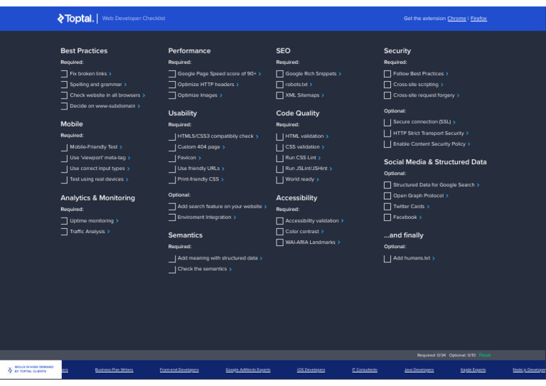 Web Developer Checklist - Website Launch Checklist - Toptal® | PDF ...
