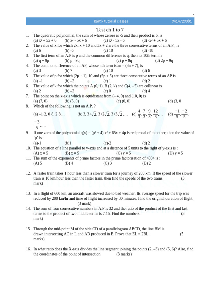 CH 1 To 7 Standard (2020) | PDF | Factorization | Elementary Mathematics