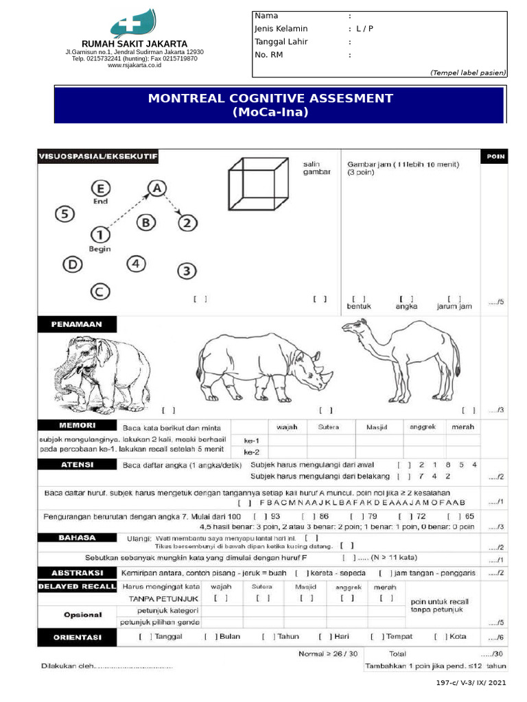 048 - 3-Formulir Neurobehavior - Montreal Cognitive Assesment - Moca ...