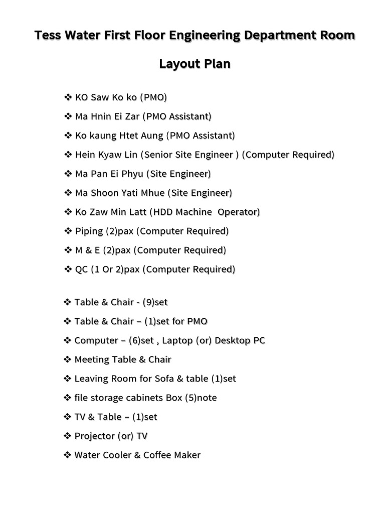 Engineering Department Room Lists | PDF
