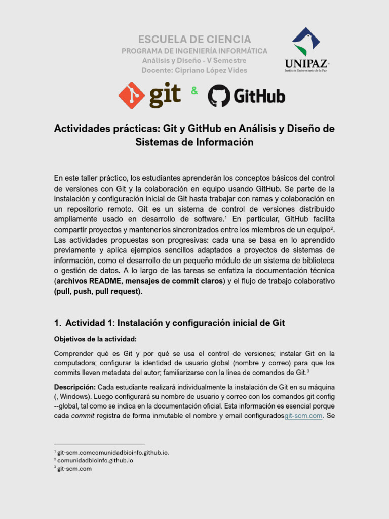 Taller de Git - GitHub | PDF