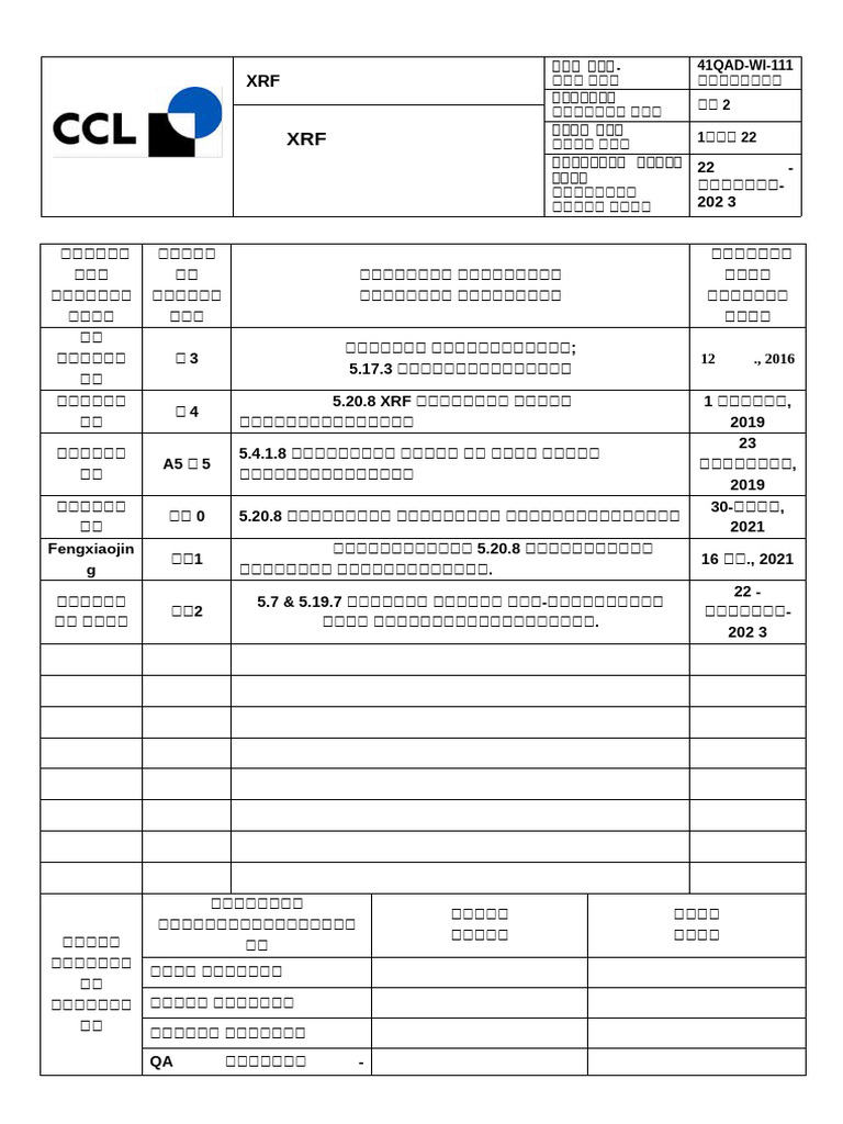 XRF Instrument Operating Instructions - English | PDF