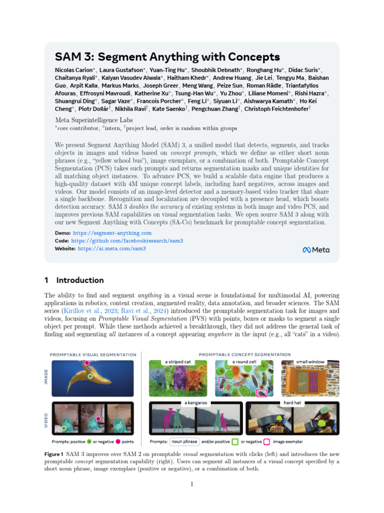 Sam 3 | PDF | Image Segmentation | Data Compression