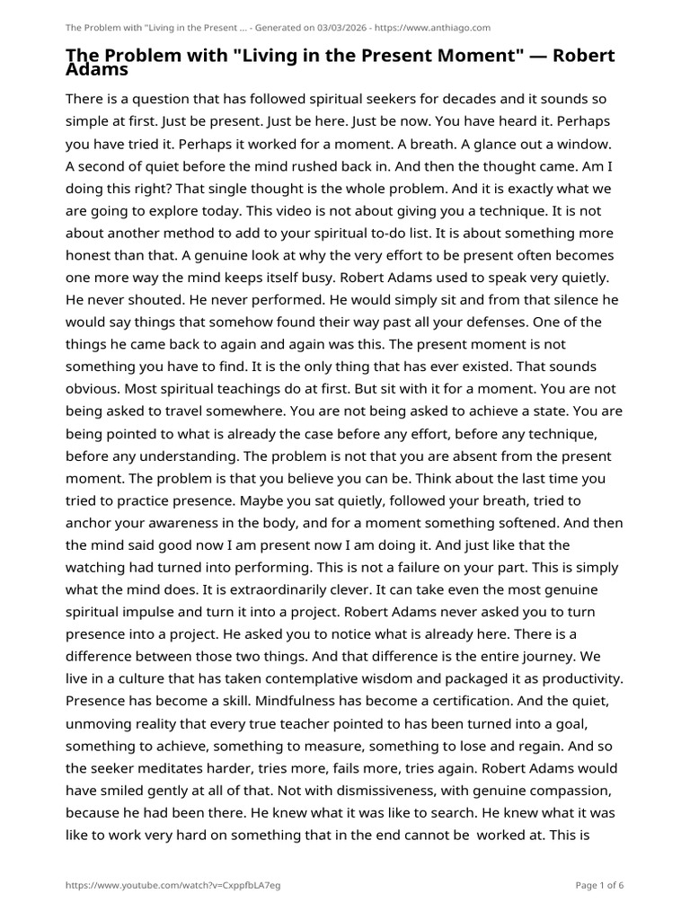 The Problem With Living in Th-03!03!2026 | PDF | Disciplines | Mind