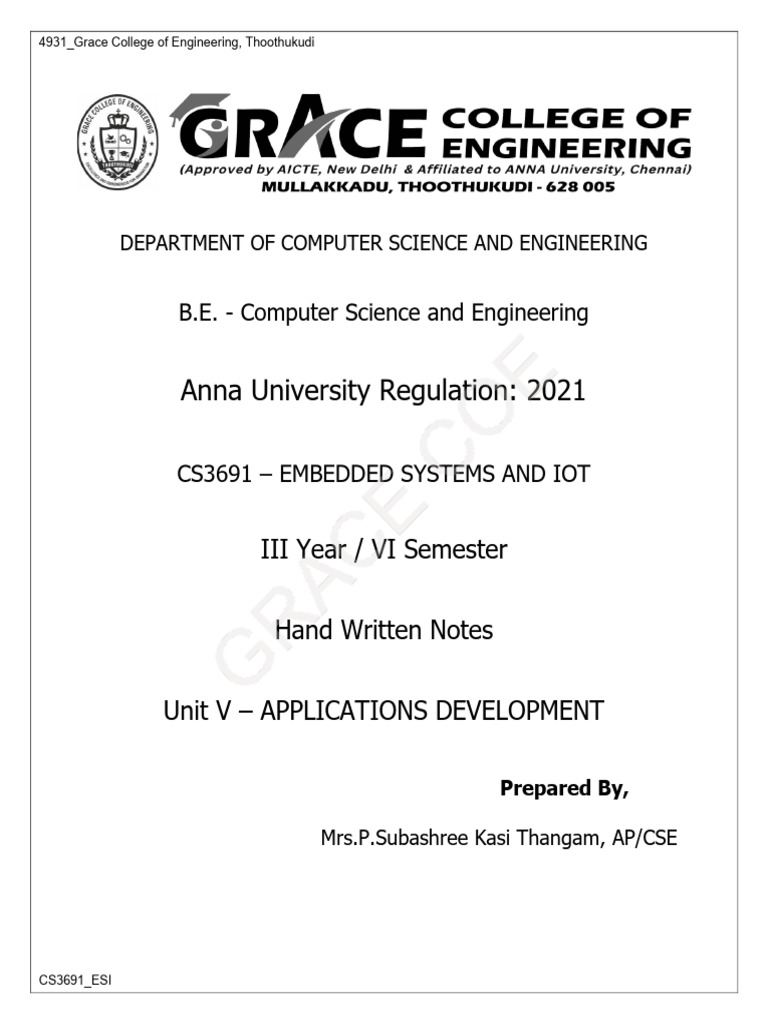 Cs3691 Esi Unit V Notes | PDF