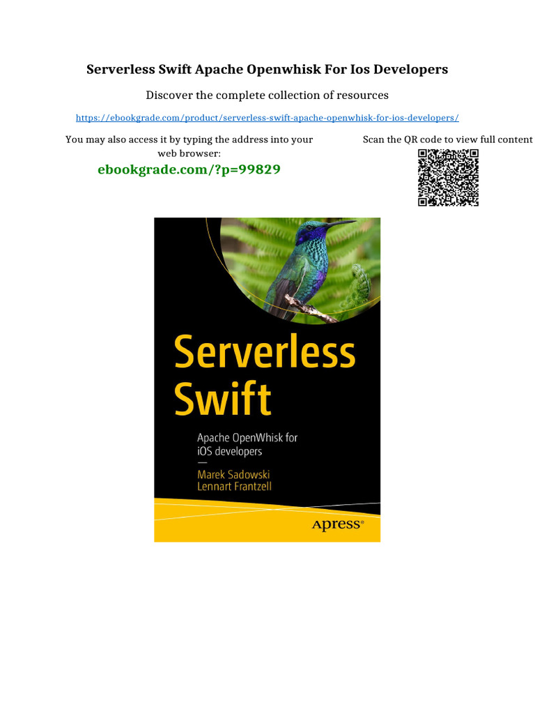 Serverless Swift Apache OpenWhisk For iOS Developers Full | PDF ...