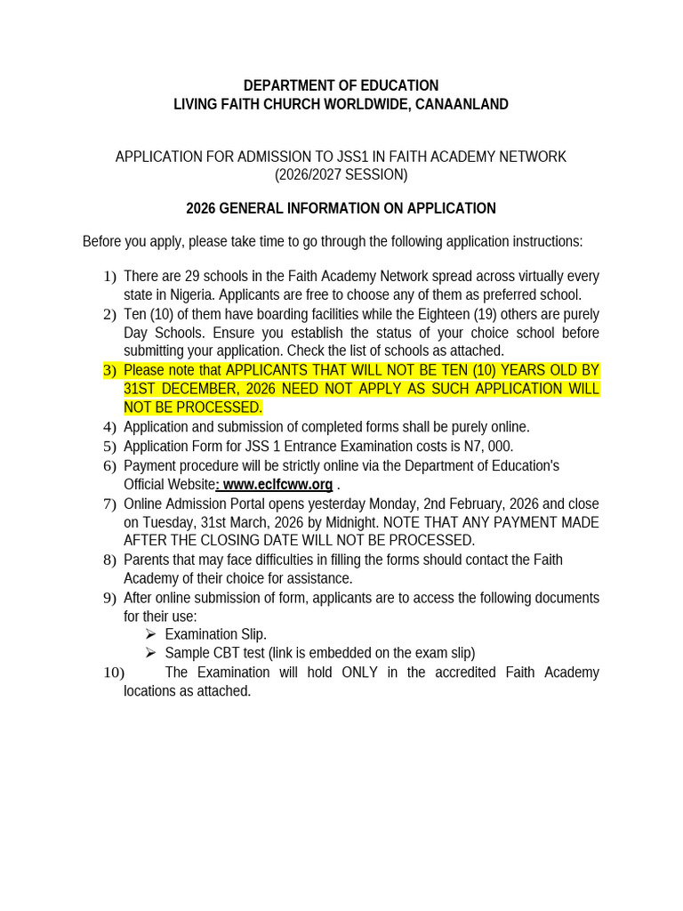 Common Entrance Form | PDF
