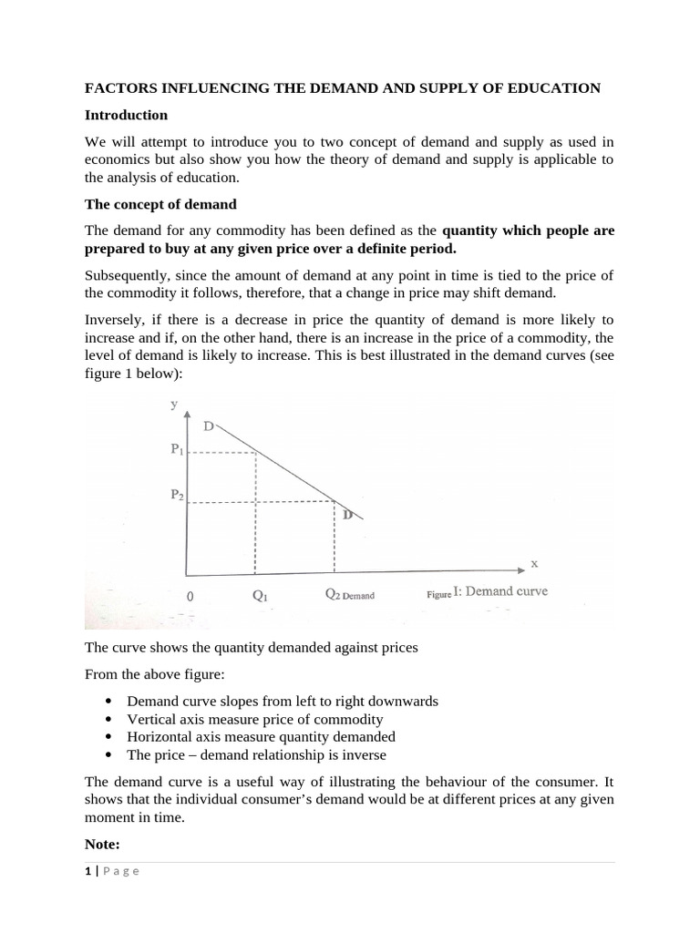 Week 11 Demand and Supply of Education | PDF | Supply (Economics) | Demand