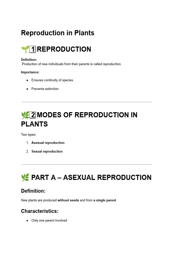 Reproduction in Plants | PDF