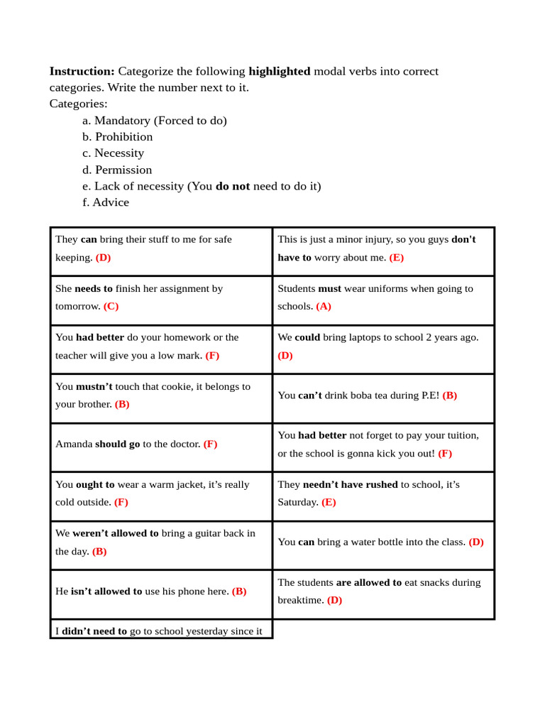 Handout Answer Keys | PDF