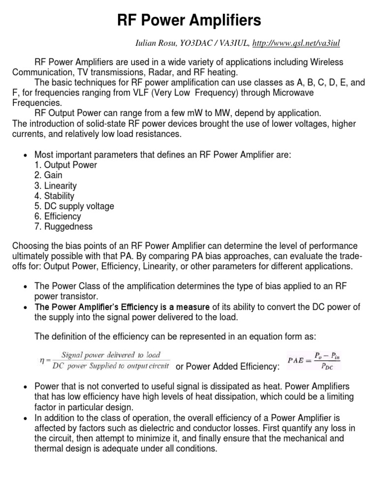 RF Power Amplifiers PDF