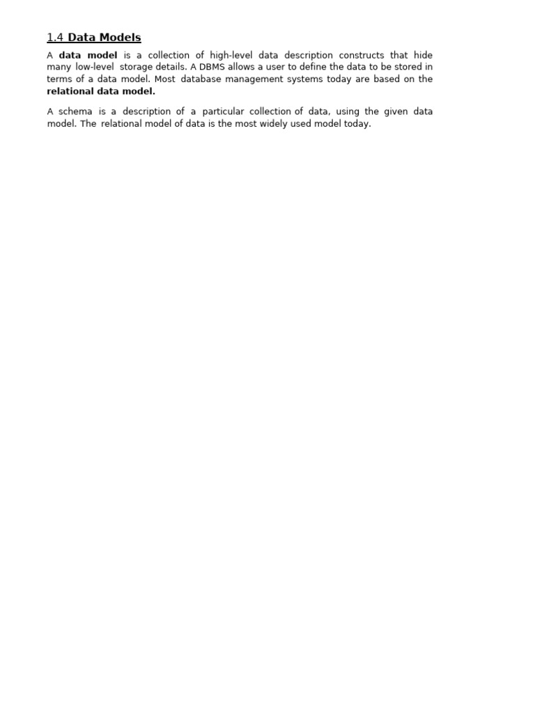 U1-Data Models | PDF | Data Model | Relational Database