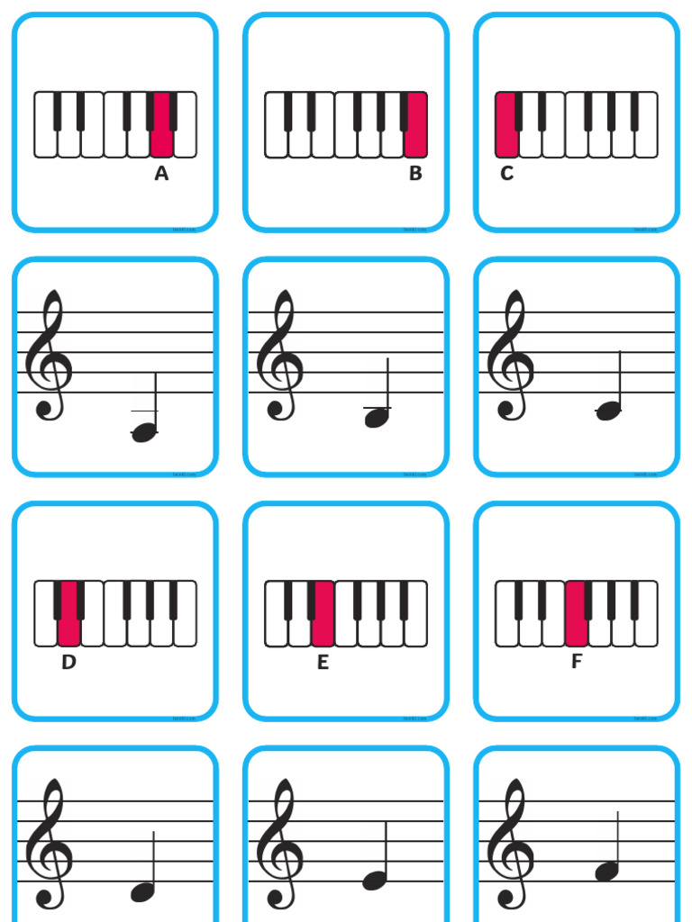 Musical Note Memory Cards | PDF