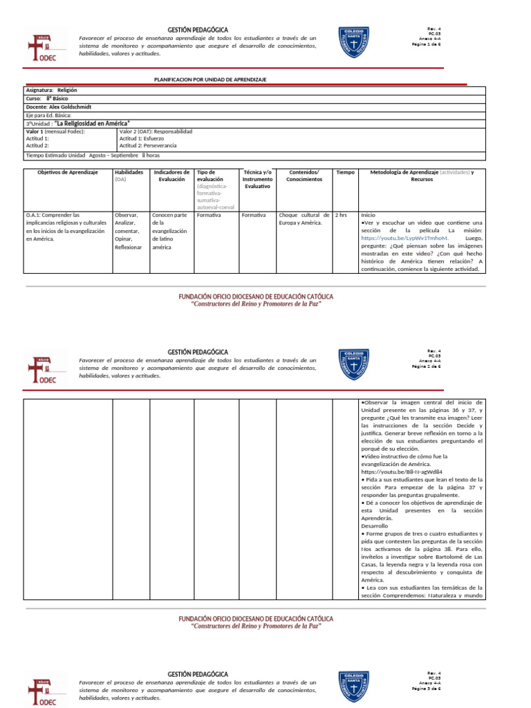 Octavo Unidad 3 2023 | PDF | Aprendizaje | Pedagogía