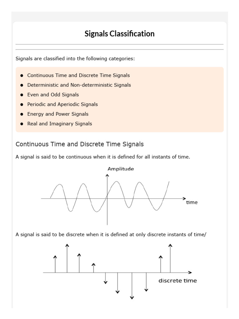 Signals Classification 1 | PDF | Mathematics | Applied Mathematics