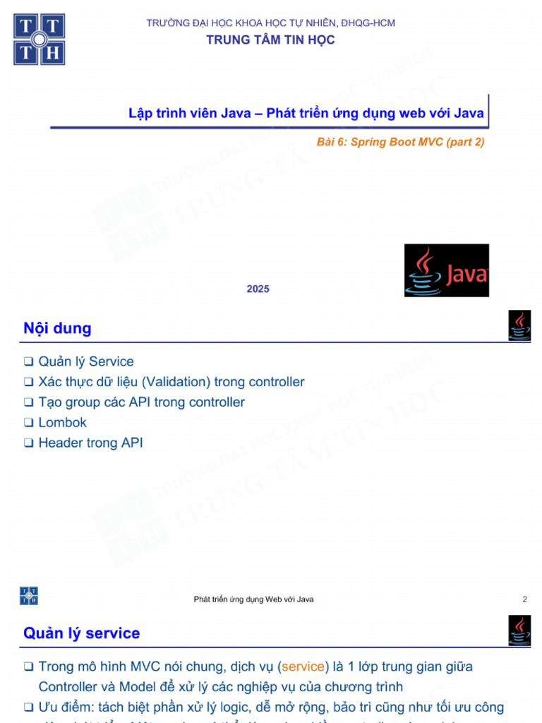 Java m2 Bai6 SpringMVC-2 | PDF
