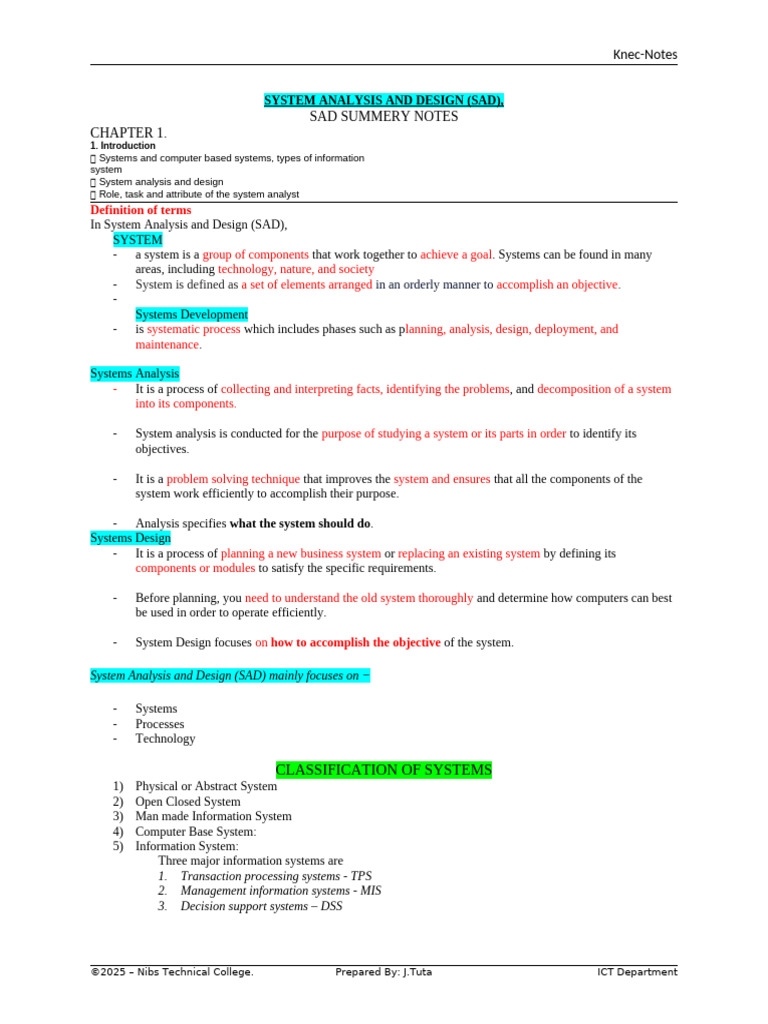 System Analysis and Design - Intro | PDF | System | Information