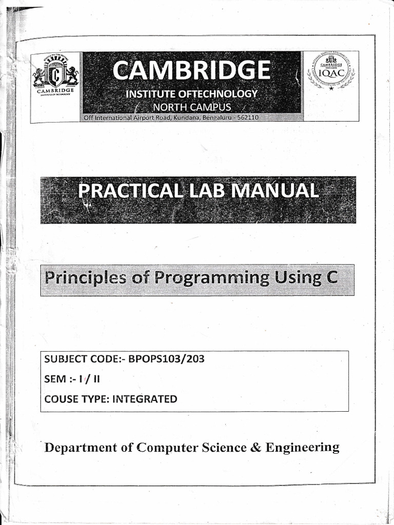 Pop Lab Manual | PDF | Computer Programming | Computing