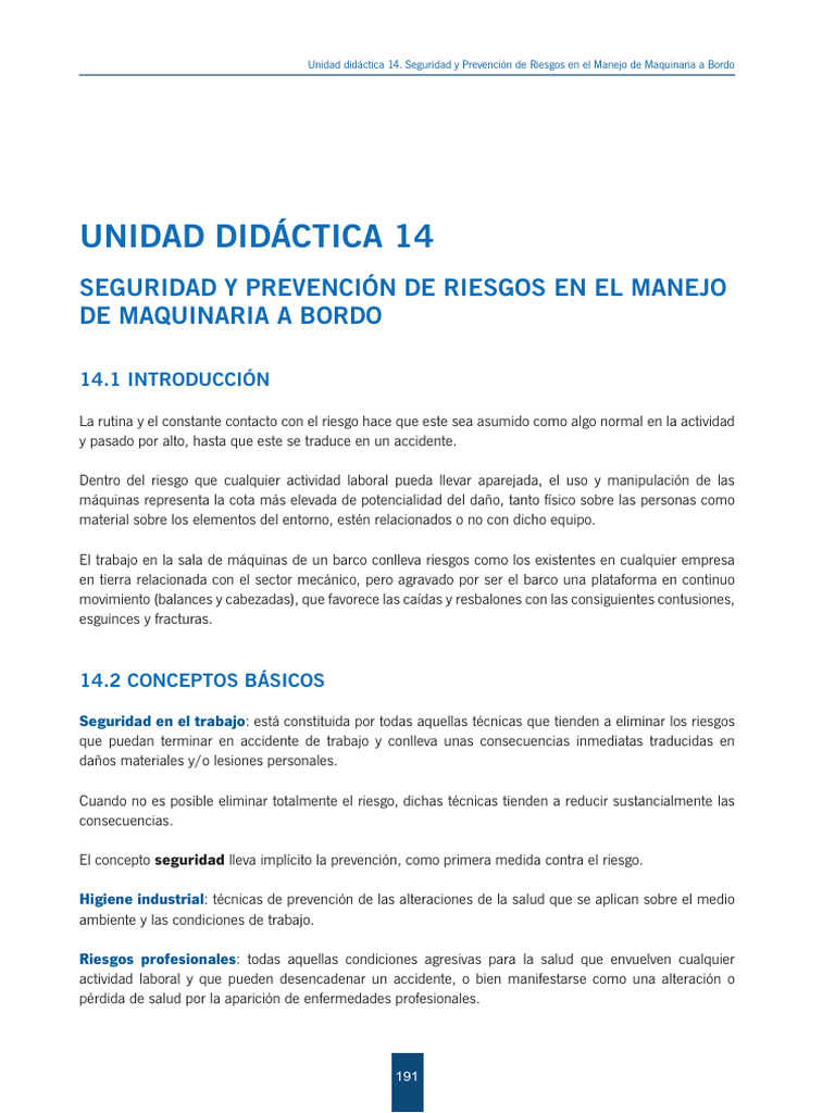Seguridad y Prevención de Riesgos en El Manejo de Maquinaria A Bordo ...