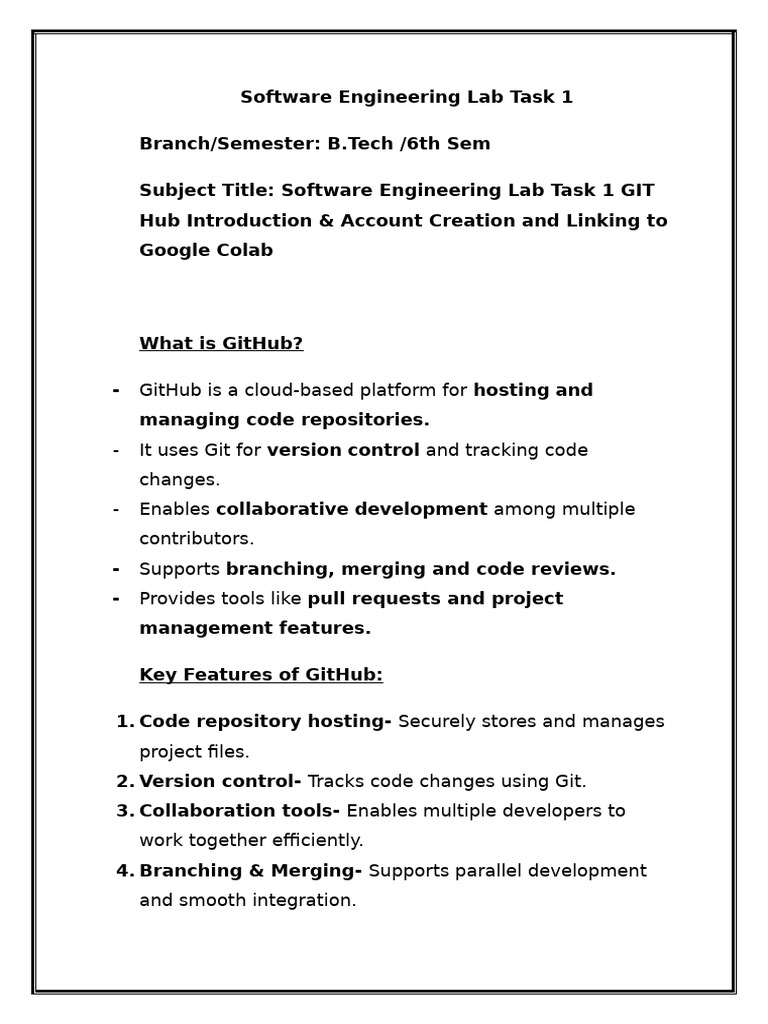 Se Lab Task 1 | PDF | Version Control | Software Development