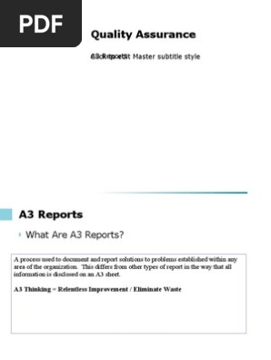 A3 Report Training