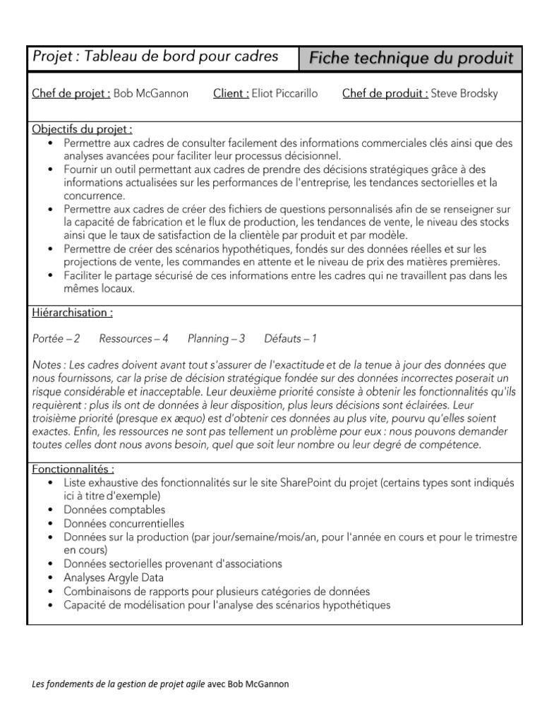Exemple de Fiche Produit | PDF