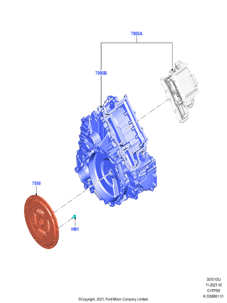 Ford H4F45 ECVT Transmission Exploded View | PDF