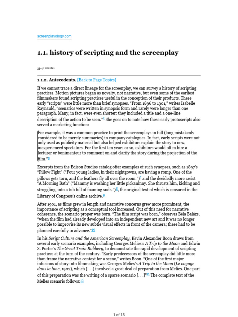 History of Scripting and The Screenplay | PDF | Screenplay | Screenwriting