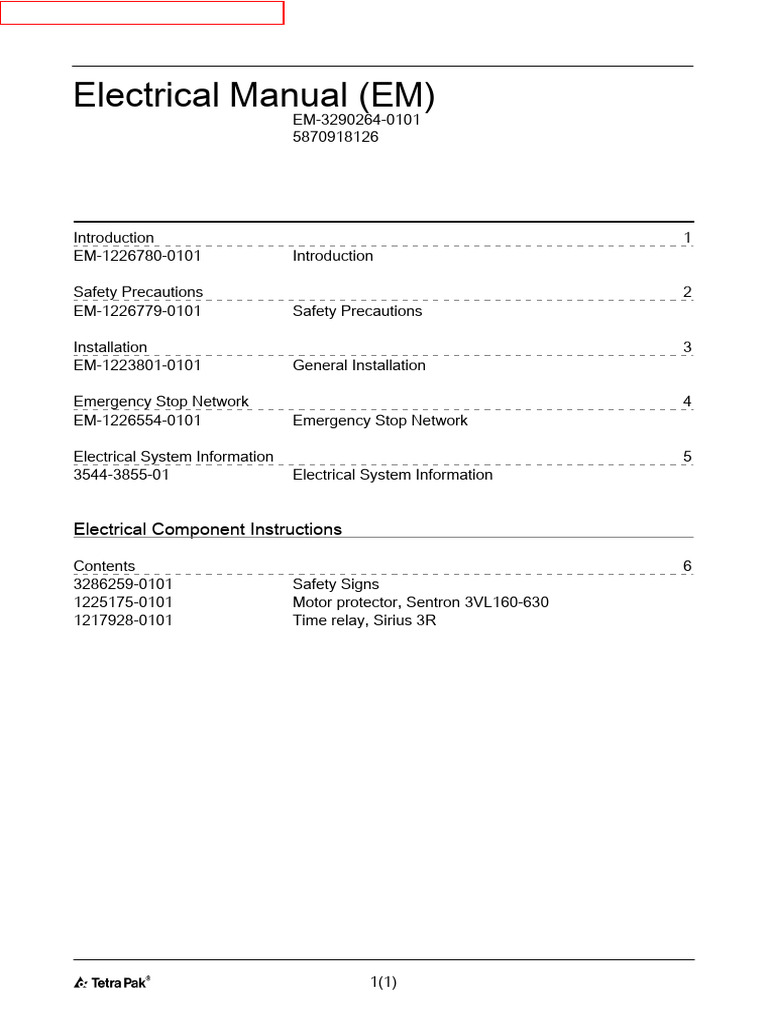 Electrical Manual (EM) : Document ID: Machine No. | PDF | Safety