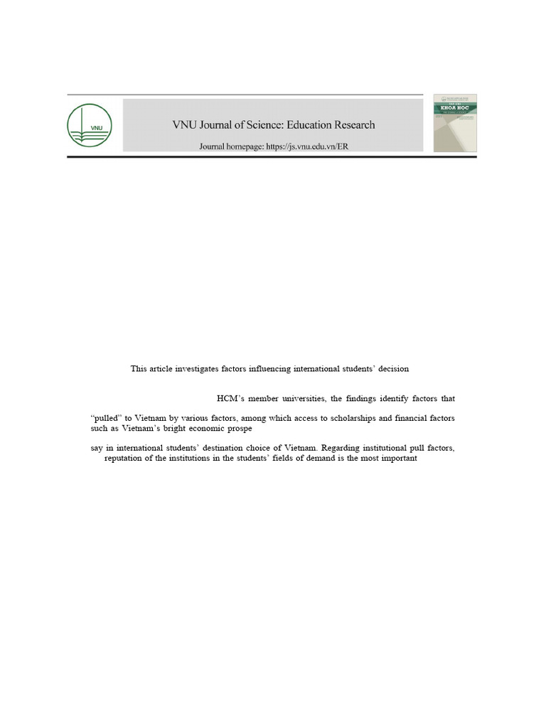 International Students to VNU | PDF