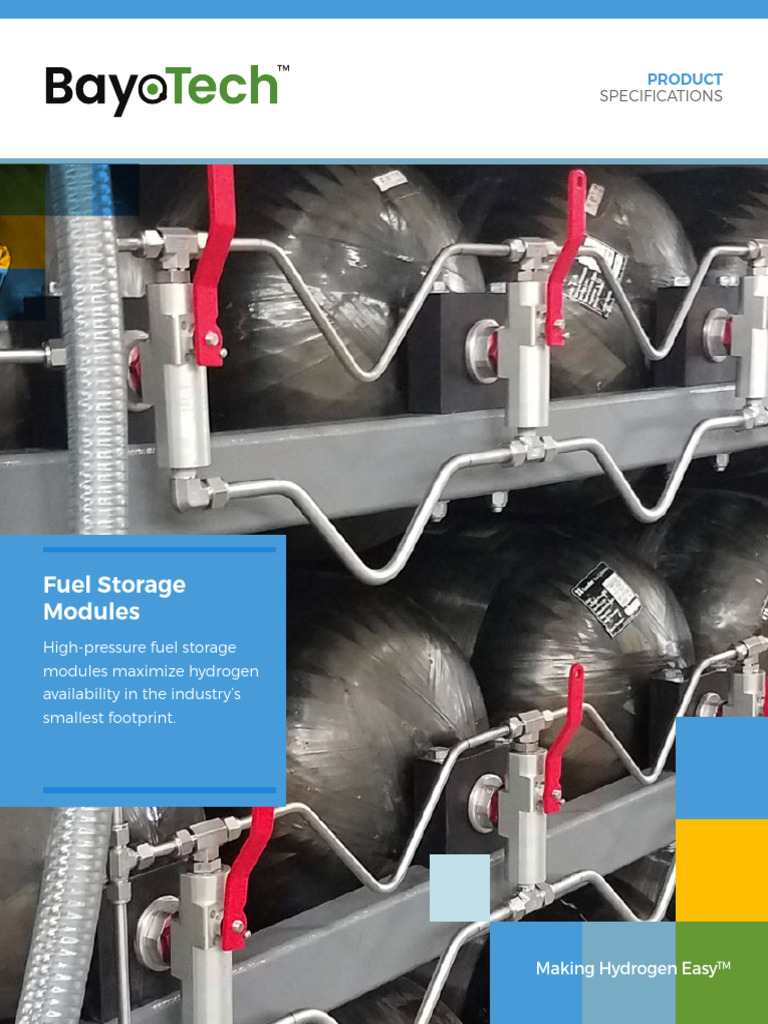 BayoTech ProductSheets FuelStorageModules | PDF | Fuel Cell | Hydrogen