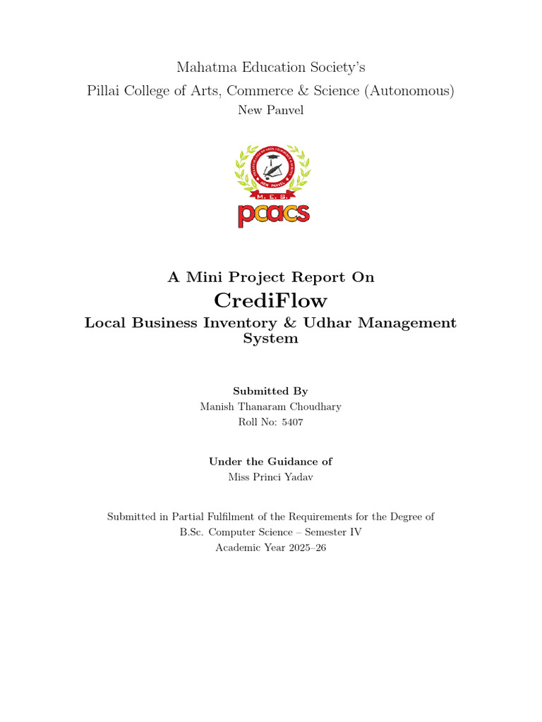 5407 Manish Choudhary Mini Project | PDF | Databases | Web Application