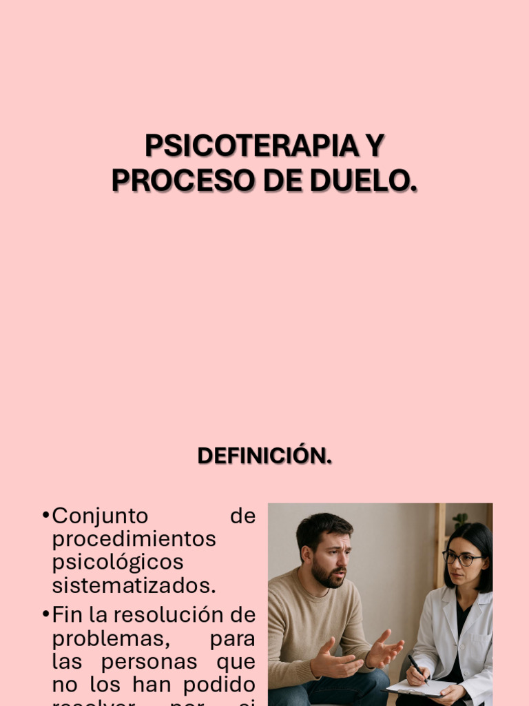 Psicoterapia y Proceso de Duelo | PDF | Dolor | Las emociones