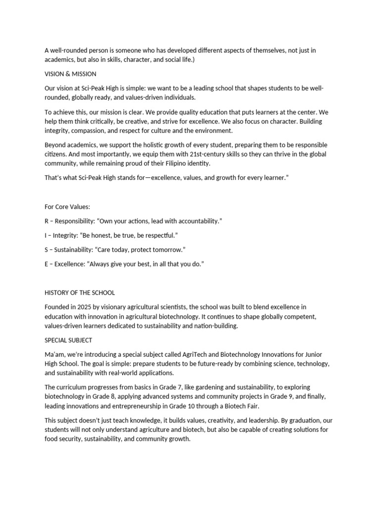 School Presentation | PDF