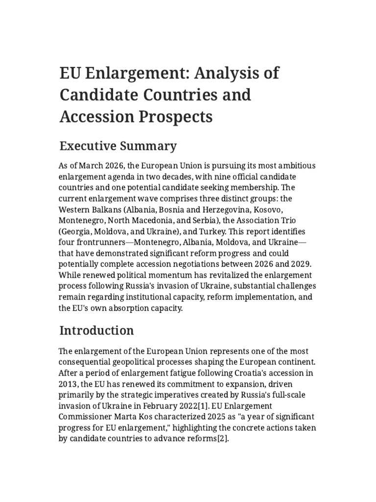 EU Enlargement Analysis | PDF | Enlargement Of The European Union ...