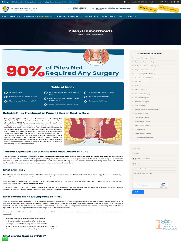 Best Piles Doctor in Pune - Expert Treatment at Kaizen Gastro Care ...