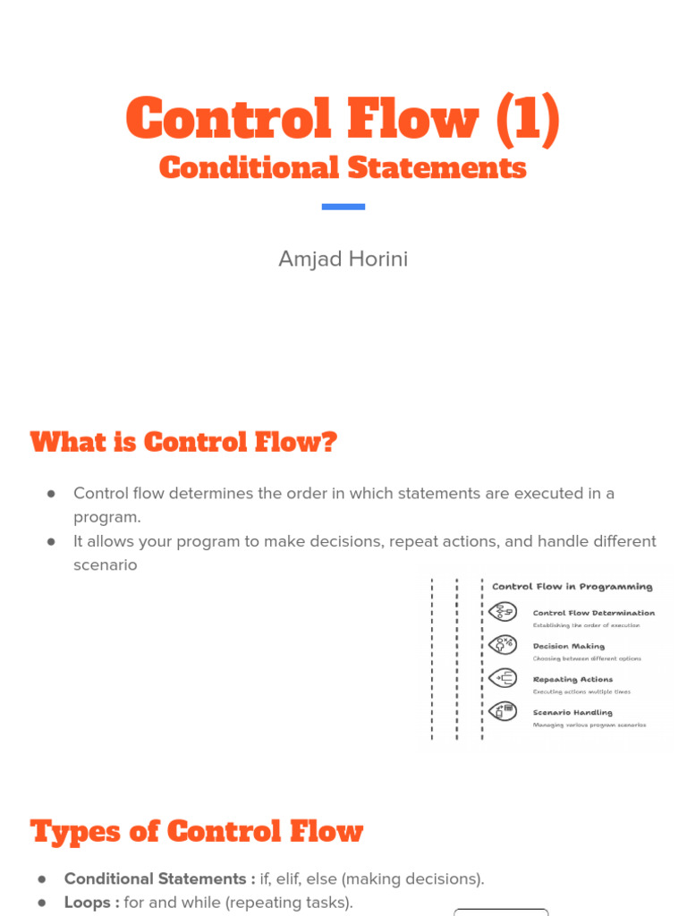 Chapter 2 - Control Flow (Conditional Statements) - Google Slides | PDF