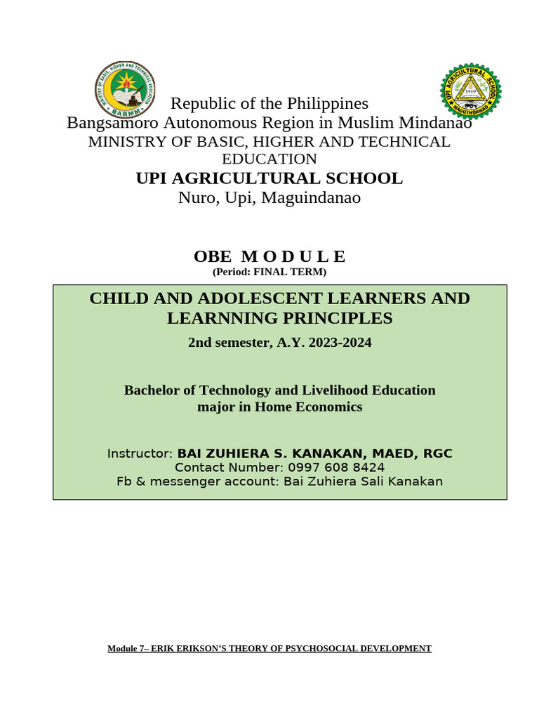 Child Adolescent Module Final Term 091553 | PDF | Cognitive Development ...