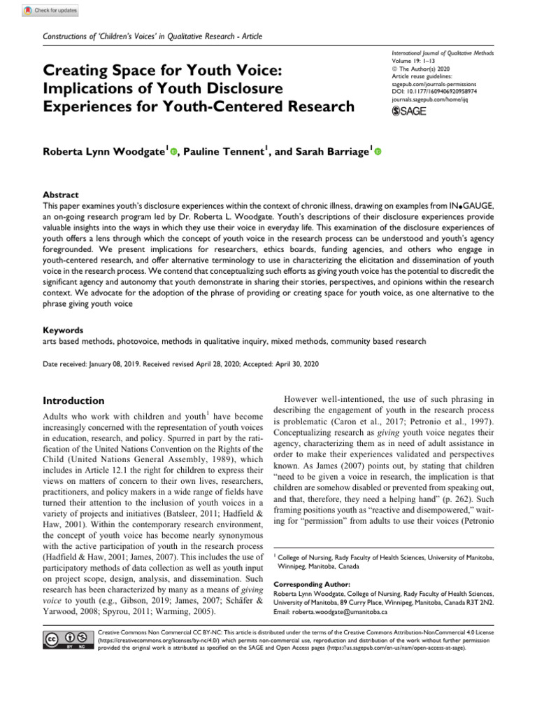 Creating Space For Youth Voice | PDF | Qualitative Research | Headache