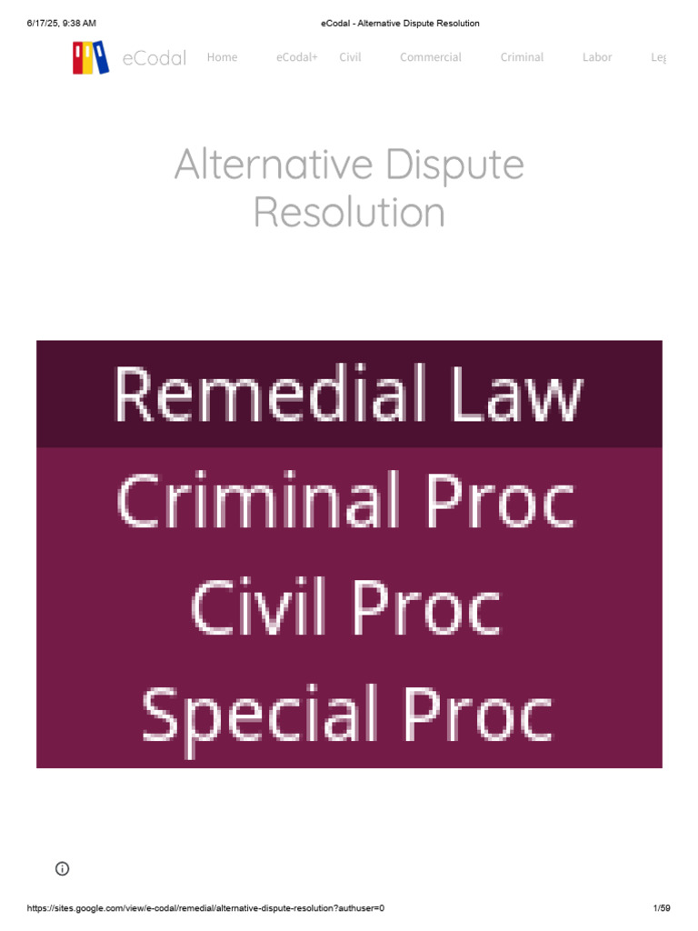 Rules of Alternative Dispute Resolution | PDF | Alternative Dispute ...