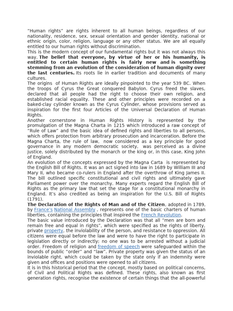History of Human Rights | PDF | Human Rights | Rights