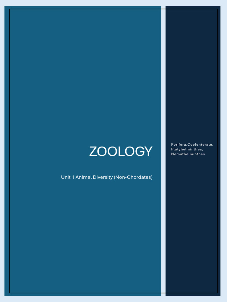Unit 1 Animal Diversity All in One | PDF | Sponge | Nematode