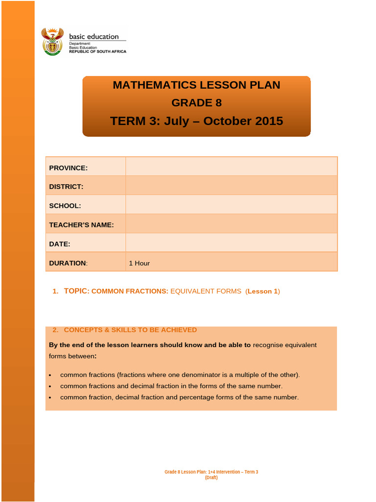 Term 3 Maths Grade 8 Lps | PDF | Learning | Multiplication