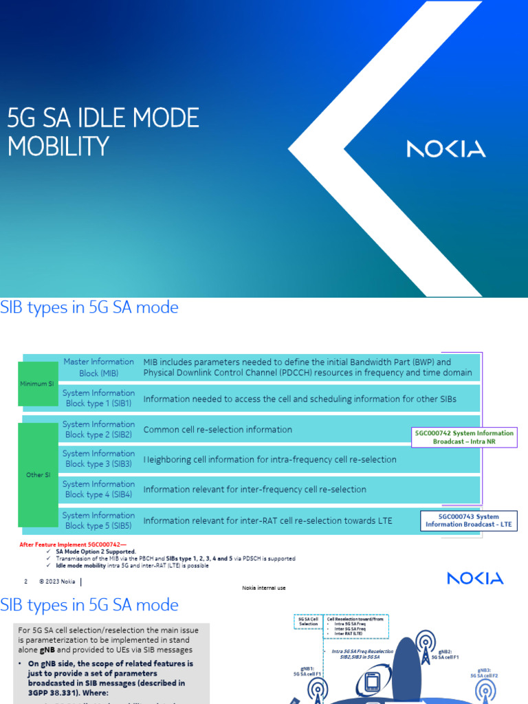 5g Sa Idle Mode Mobility | PDF | Lte (Telecommunication) | Decibel