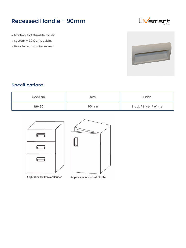 Recessed Handle - 90mm | PDF