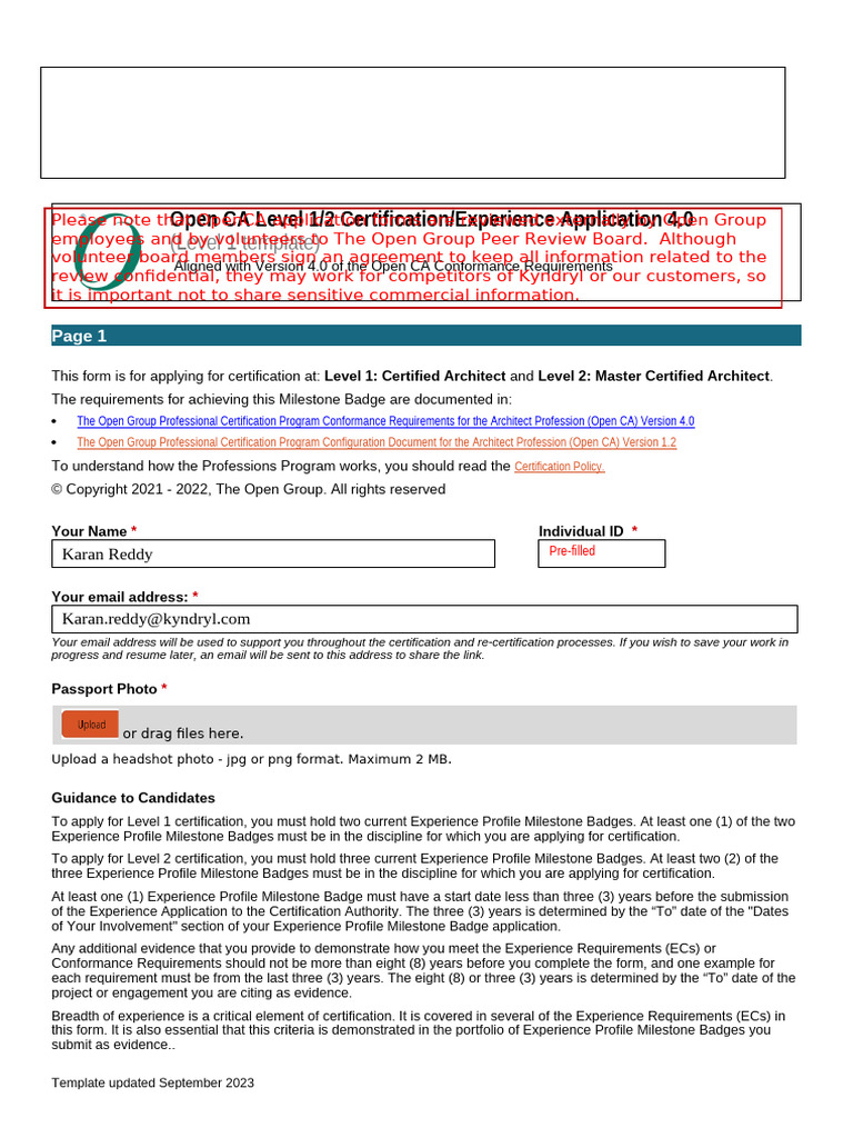 TOG Arch Certification Application L1 - Draft | PDF | Cloud Computing ...