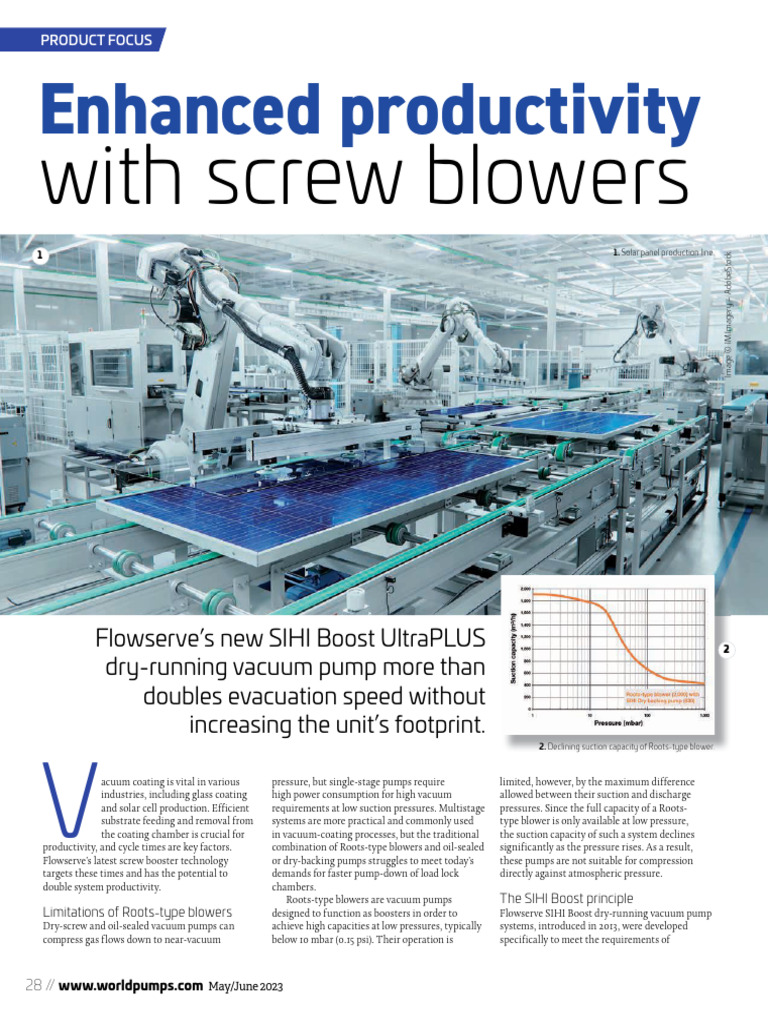 Enhanced Productivity With Screw Blowers | PDF | Pump | Vacuum